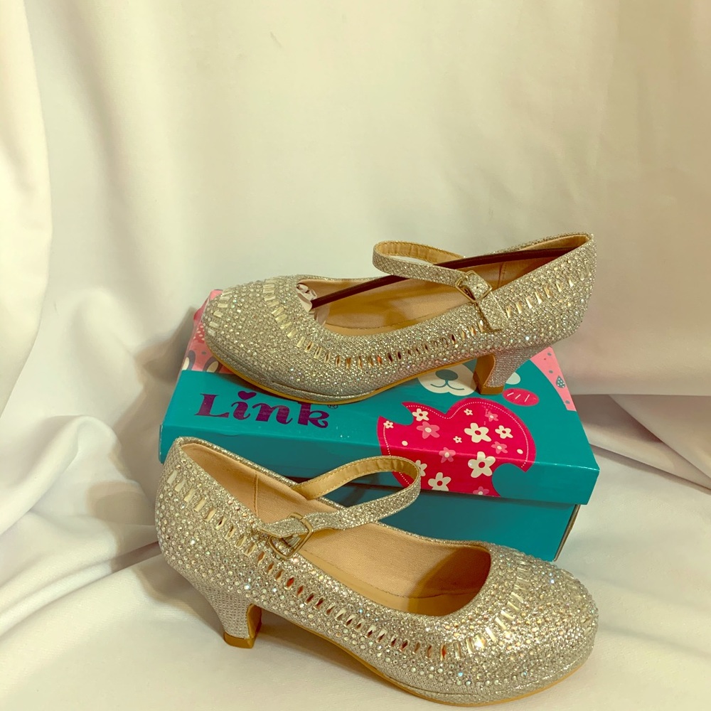 Kids rhinestone high heels